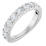 Platinum Round Natural Diamond French-Set Anniversary Band – 3.2 mm Stones
