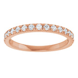 10K Gold Round Lab-Grown Diamond French-Set Anniversary Band – 1/8–1/3 CTW - Rose Gold - view 3