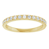 10K Gold Round Lab-Grown Diamond French-Set Anniversary Band – 1/8–1/3 CTW - Yellow Gold - view 3