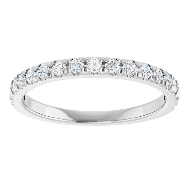 Platinum Round Lab-Grown Diamond French-Set Anniversary Band – 1.75 mm Stones - view 3