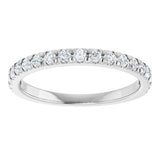 10K Gold Round Natural Diamond French-Set Anniversary Band – 1/8–1/3 CTW - White Gold - view 3