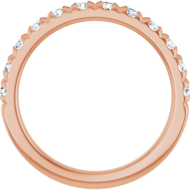 10K Gold Round Lab-Grown Diamond French-Set Anniversary Band – 1/2–1 1/5 CTW - Rose Gold - view 2