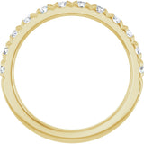 10K Gold Round Natural Diamond French-Set Anniversary Band – 3/8–1 1/5 CTW - Yellow Gold - view 2