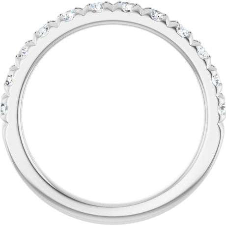 Platinum Round Natural Diamond French-Set Anniversary Band – 2.5 mm Stones - view 2