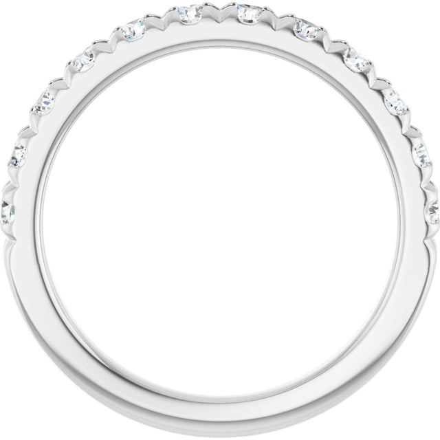 Platinum Round Natural Diamond French-Set Anniversary Band – 2.5 mm Stones - view 2