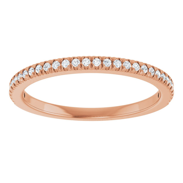 10K Gold Round Lab-Grown Diamond French-Set Anniversary Band – 1/8–1/3 CTW - Rose Gold - view 3