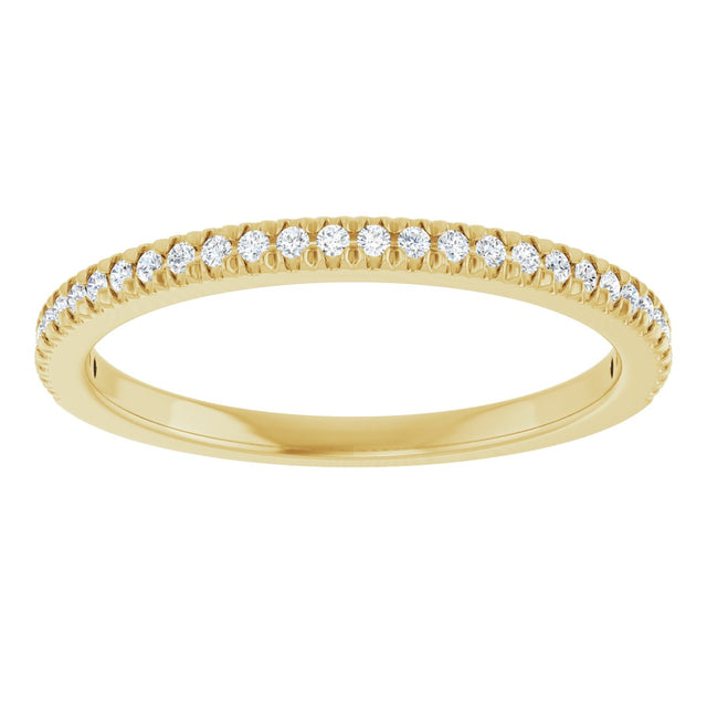 10K Gold Round Natural Diamond French-Set Anniversary Band – 1/8–1/3 CTW - Yellow Gold - view 3