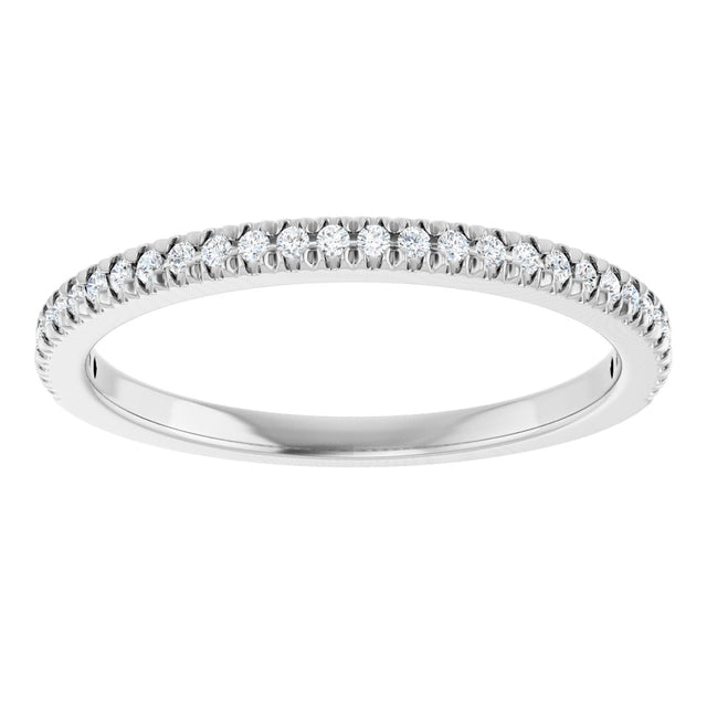 10K Gold Round Lab-Grown Diamond French-Set Anniversary Band – 1/8–1/3 CTW - White Gold - view 3