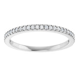 Platinum Round Lab-Grown Diamond French-Set Anniversary Band – 1 mm Stones - view 3