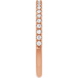 10K Gold Round Lab-Grown Diamond French-Set Anniversary Band – 1/8–1/3 CTW - Rose Gold - view 4
