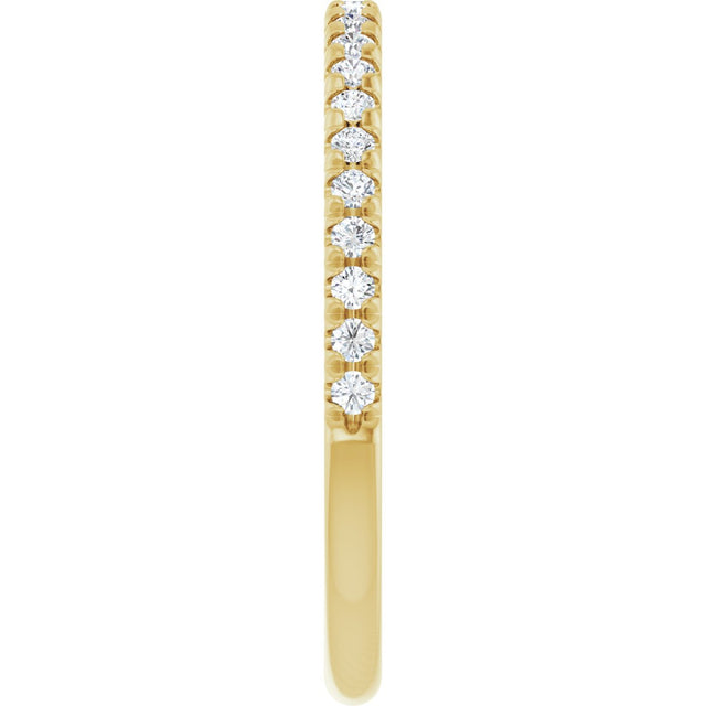 10K Gold Round Lab-Grown Diamond French-Set Anniversary Band – 1/8–1/3 CTW - Yellow Gold - view 4