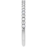 10K Gold Round Lab-Grown Diamond French-Set Anniversary Band – 1/8–1/3 CTW - White Gold - view 4