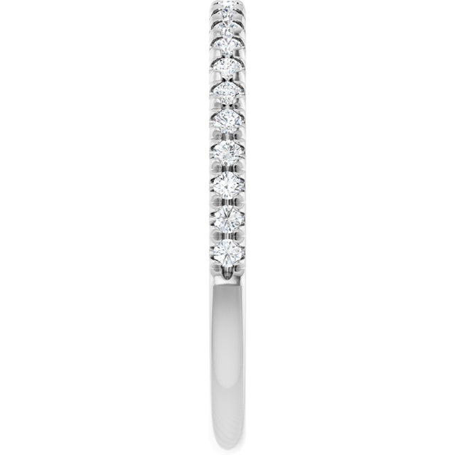 10K Gold Round Lab-Grown Diamond French-Set Anniversary Band – 1/8–1/3 CTW - White Gold - view 4