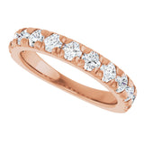 10K Gold Round Natural Diamond French-Set Anniversary Band – 3/8–1 1/5 CTW - Rose Gold - view 5
