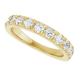 10K Gold Round Natural Diamond French-Set Anniversary Band – 3/8–1 1/5 CTW - Yellow Gold - view 5