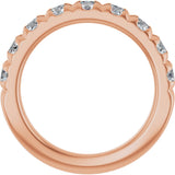 14K Gold Round Lab-Grown Diamond French-Set Anniversary Band – 1 1/3–1 3/8 CTW - Rose Gold - view 2