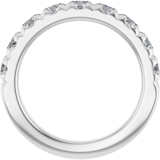 Platinum Round Lab-Grown Diamond French-Set Anniversary Band – 3.4 mm Stones - view 2