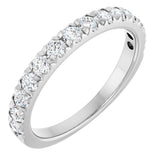 Platinum Round Lab-Grown Diamond French-Set Anniversary Band – 2.25 mm Stones