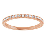 10K Gold Round Natural Diamond French-Set Anniversary Band – 1/8–1/3 CTW - Rose Gold - view 3