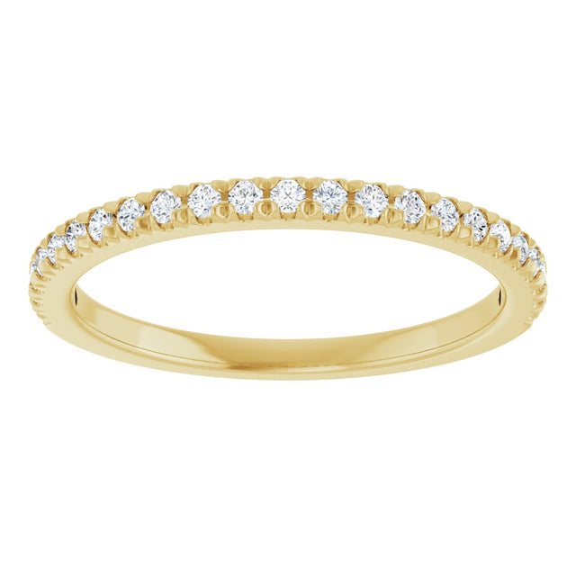 10K Gold Round Lab-Grown Diamond French-Set Anniversary Band – 1/8–1/3 CTW - Yellow Gold - view 3