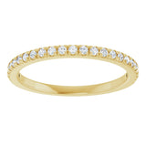 10K Gold Round Natural Diamond French-Set Anniversary Band – 1/8–1/3 CTW - Yellow Gold - view 3