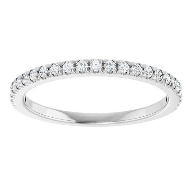 Platinum Round Natural Diamond French-Set Anniversary Band – 1.3 mm Stones - view 3