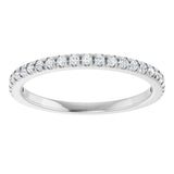10K Gold Round Lab-Grown Diamond French-Set Anniversary Band – 1/8–1/3 CTW - White Gold - view 3