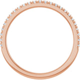 10K Gold Round Lab-Grown Diamond French-Set Anniversary Band – 1/8–1/3 CTW - Rose Gold - view 2