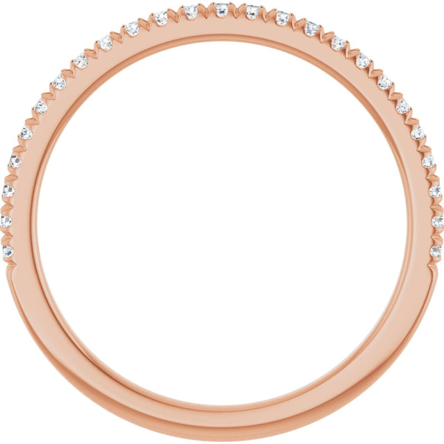 10K Gold Round Lab-Grown Diamond French-Set Anniversary Band – 1/8–1/3 CTW - Rose Gold - view 2