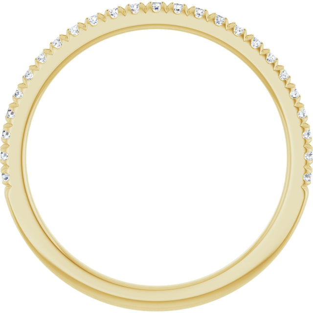 10K Gold Round Lab-Grown Diamond French-Set Anniversary Band – 1/8–1/3 CTW - Yellow Gold - view 2