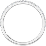Platinum Round Natural Diamond French-Set Anniversary Band – 1.2 mm Stones - view 2