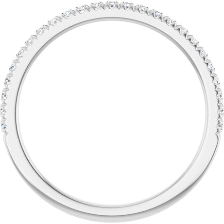 Platinum Round Natural Diamond French-Set Anniversary Band – 1.2 mm Stones - view 2