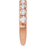 10K Gold Round Natural Diamond French-Set Anniversary Band – 1 1/3 CTW - Rose Gold - view 4
