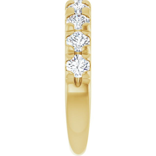 14K Gold Round Lab-Grown Diamond French-Set Anniversary Band – 1 1/3–1 3/8 CTW - Yellow Gold - view 4