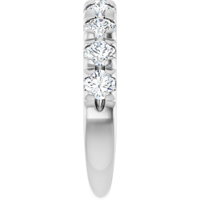 Platinum Round Lab-Grown Diamond French-Set Anniversary Band – 3.4 mm Stones - view 4