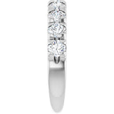 10K Gold Round Lab-Grown Diamond French-Set Anniversary Band – 1 1/3 CTW - White Gold - view 4