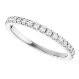 10K Gold Round Lab-Grown Diamond French-Set Anniversary Band – 1/8–1/3 CTW - White Gold - view 5