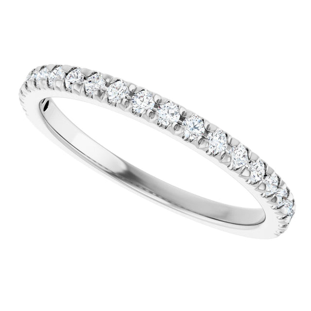 Platinum Round Lab-Grown Diamond French-Set Anniversary Band – 1.5 mm Stones - view 5