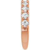 14K Gold Round Lab-Grown Diamond French-Set Anniversary Band – 1/2–1 1/5 CTW - Rose Gold - view 4