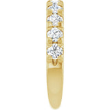 14K Gold Round Lab-Grown Diamond French-Set Anniversary Band – 1/2–1 1/5 CTW - Yellow Gold - view 4