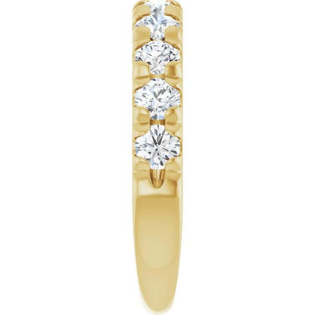 10K Gold Round Lab-Grown Diamond French-Set Anniversary Band – 1/2–1 1/5 CTW - Yellow Gold - view 4