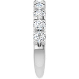 Platinum Round Natural Diamond French-Set Anniversary Band – 3.2 mm Stones - view 4