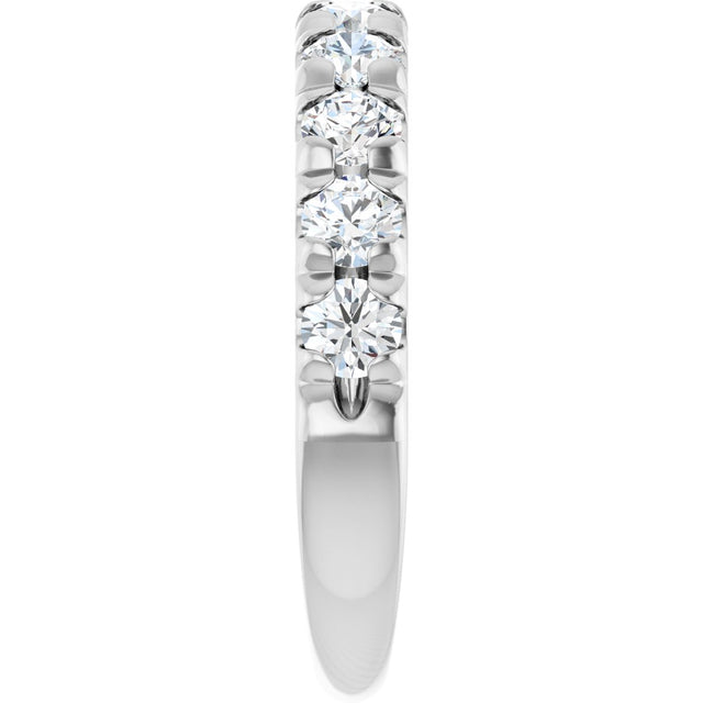 Platinum Round Lab-Grown Diamond French-Set Anniversary Band – 3.2 mm Stones - view 4