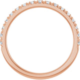 10K Gold Round Natural Diamond French-Set Anniversary Band – 1/8–1/3 CTW - Rose Gold - view 2