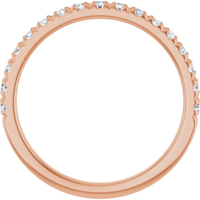 10K Gold Round Lab-Grown Diamond French-Set Anniversary Band – 1/8–1/3 CTW - Rose Gold - view 2
