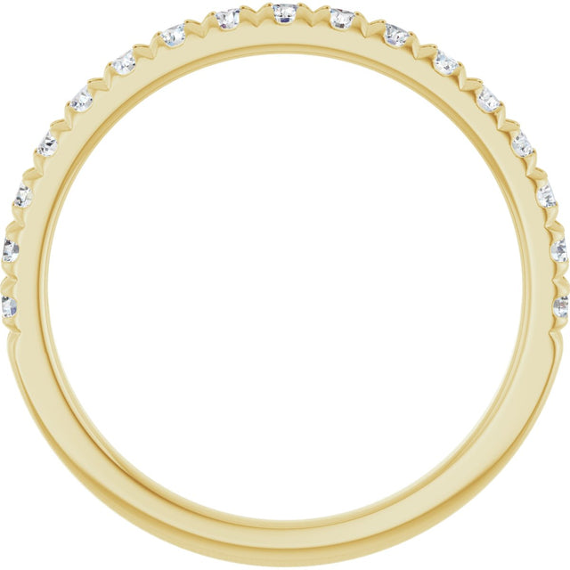 14K Gold Round Lab-Grown Diamond French-Set Anniversary Band – 1/8–1/3 CTW - Yellow Gold - view 2