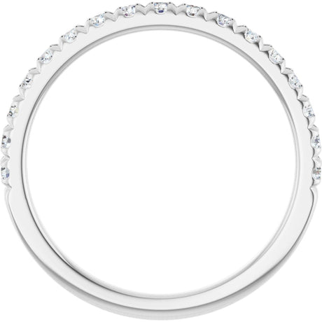 Platinum Round Natural Diamond French-Set Anniversary Band – 1.75 mm Stones - view 2