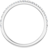 14K Gold Round Natural Diamond French-Set Anniversary Band – 1/8–1/3 CTW - White Gold - view 2