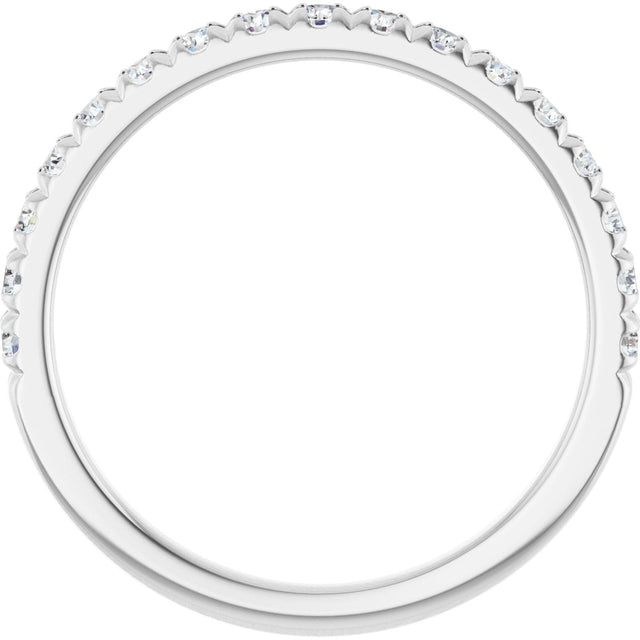10K Gold Round Lab-Grown Diamond French-Set Anniversary Band – 1/8–1/3 CTW - White Gold - view 2