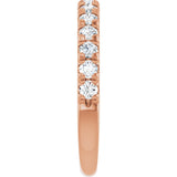 10K Gold Round Lab-Grown Diamond French-Set Anniversary Band – 1/2–1 1/5 CTW - Rose Gold - view 4
